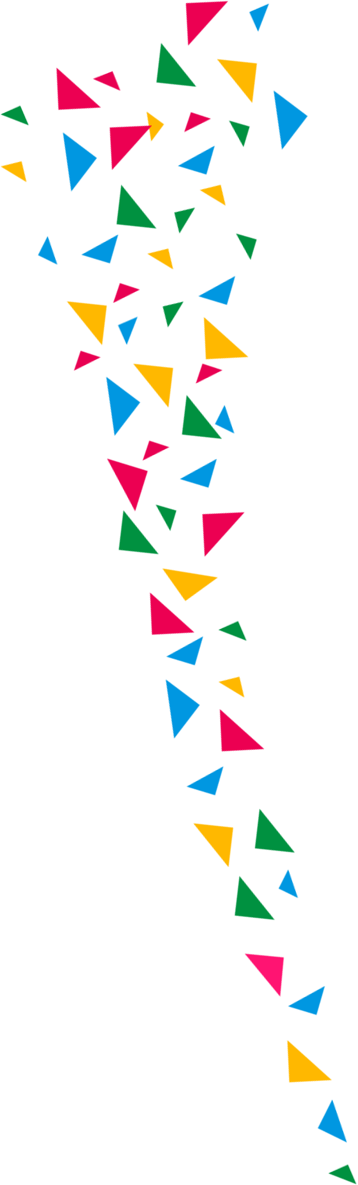 large strip of colourful shards